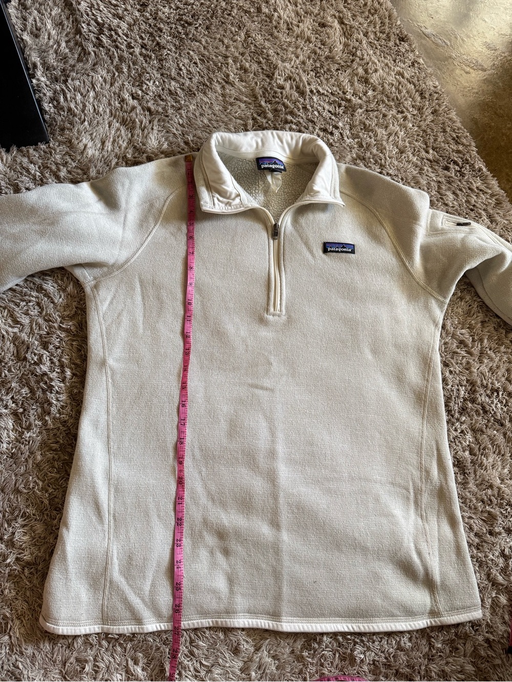 Patagonia Cream Quarter-Zip Fleece Pullover - Picture 6 of 8